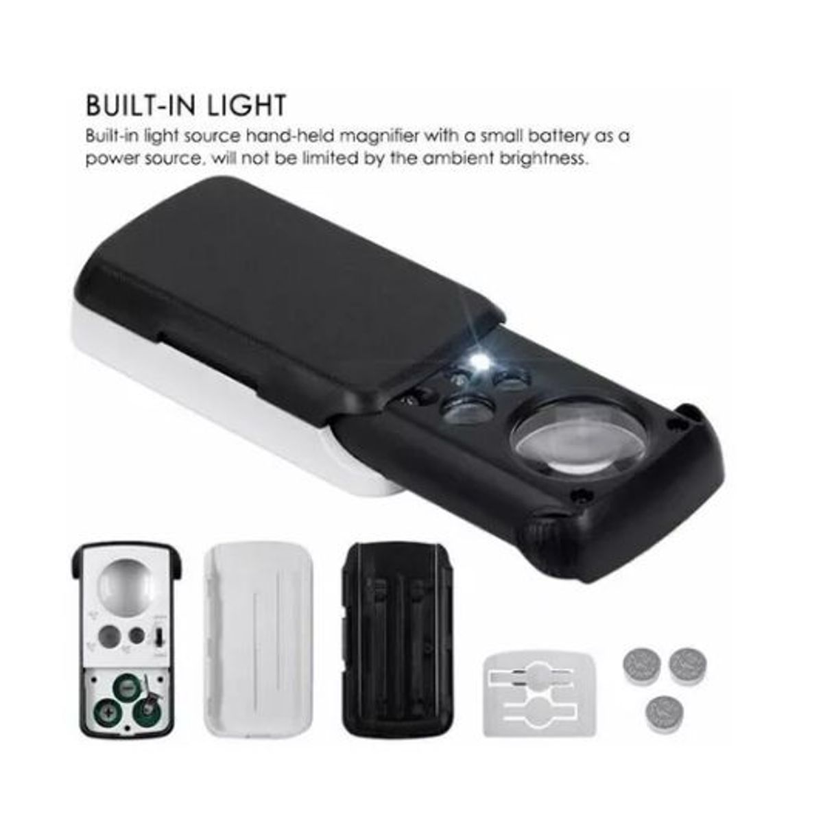 GENERICO - Lupa Led Portatil Bolsillo Lente Luz Uv Joyeria Relojero 1a