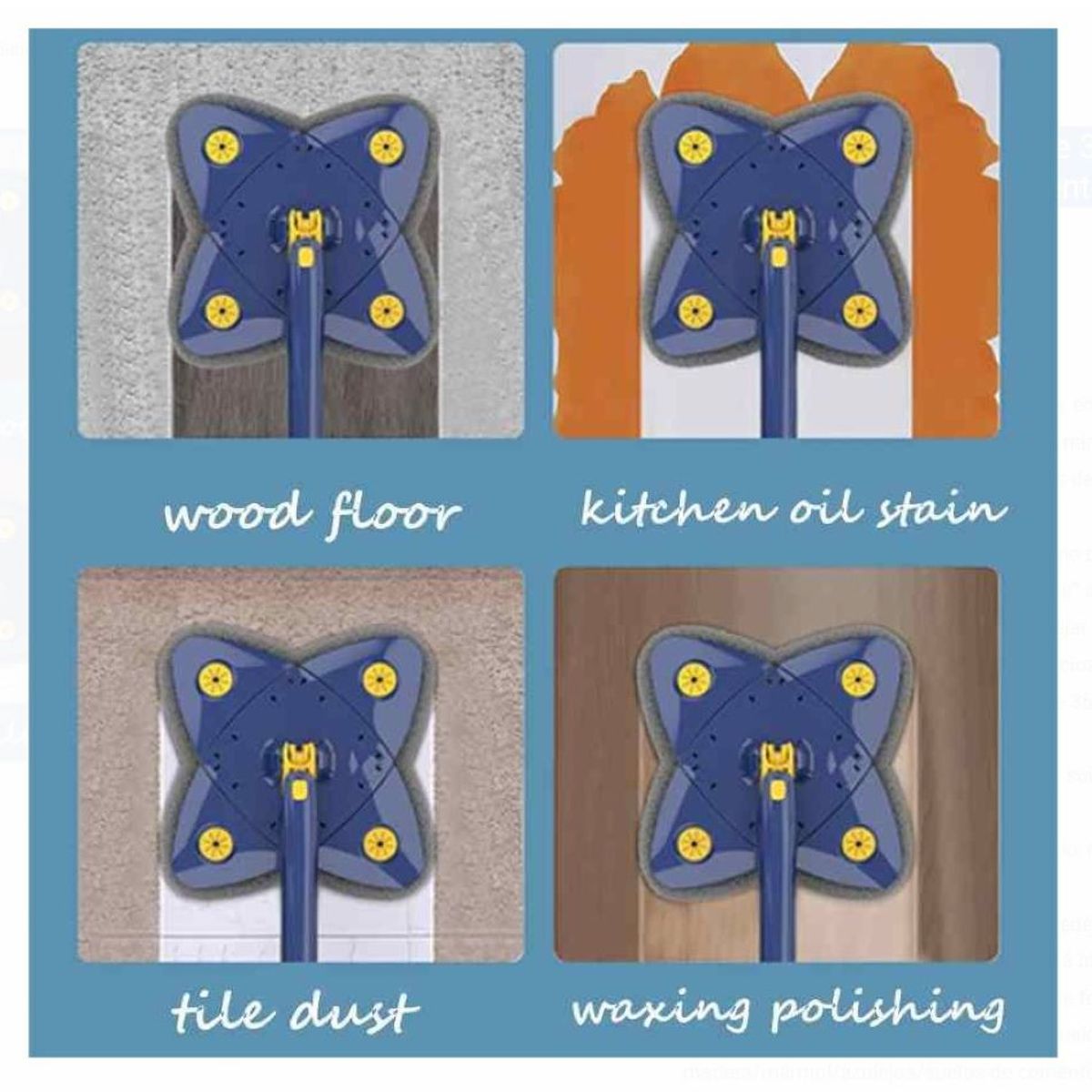 GENERICO - Trapero Limpiador Ajustable 360 Esponja Triangular