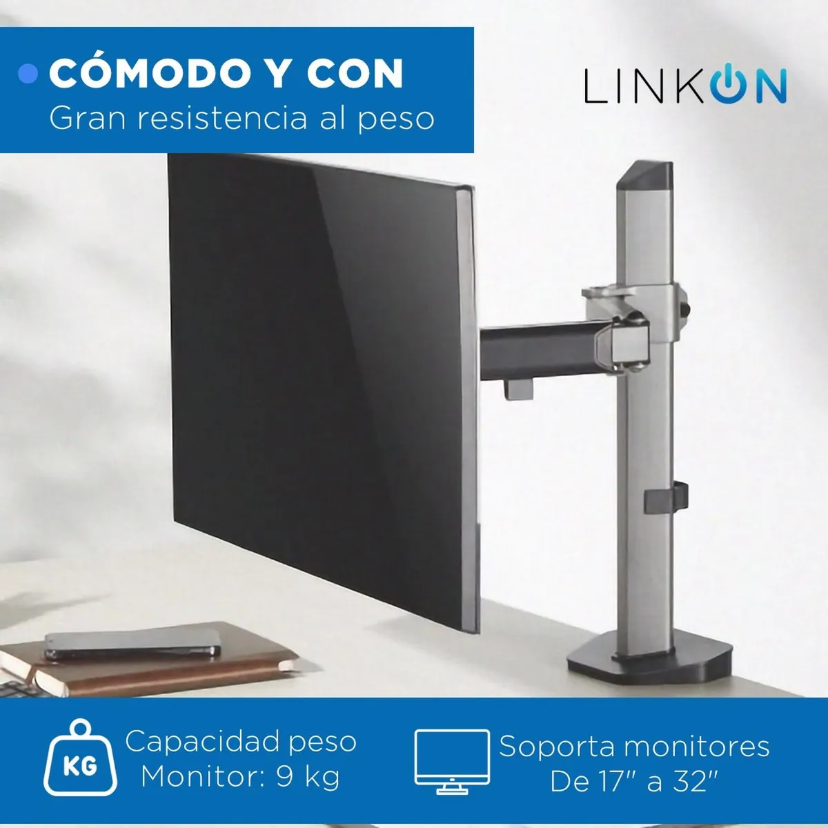 LINKON - Soporte Para Escritorio Monitor Brazo Articulado Linkon