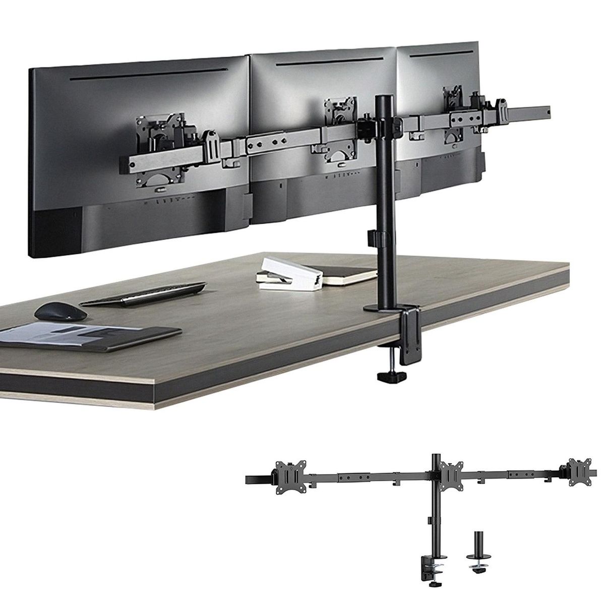 LINKON - Soporte Brazo Para 3 Monitores Inclinación Libre Linkon