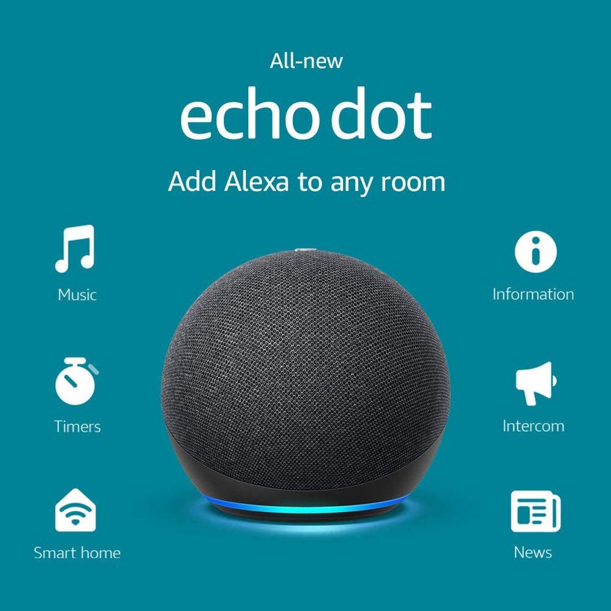 AMAZON - Amazon Echo dot 5th Gen Asistente Virtual Alexa Negro