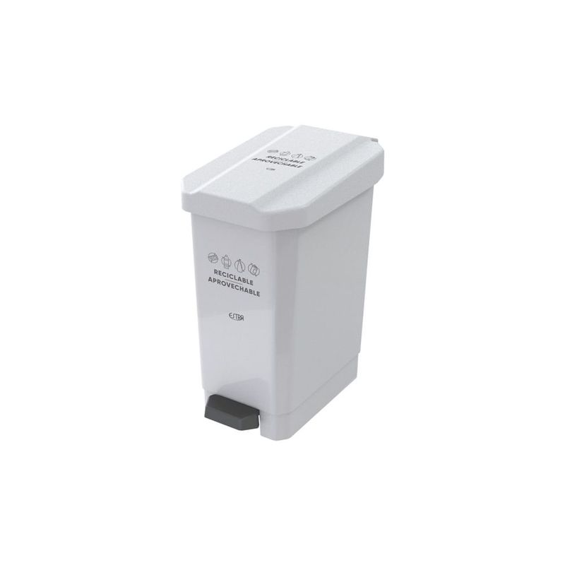 ESTRA - Canecas EstraBins Pedal 10L Blanco Reciclable aprovechable