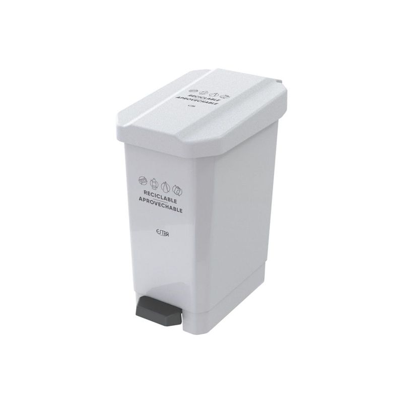 ESTRA - Canecas EstraBins pedal 22 L Blanco aprovechable