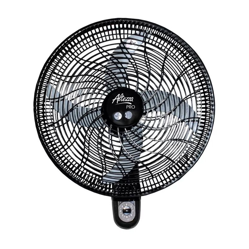 ALTEZZA - Ventilador Altezza Pro de Pared Motor a Balineras Malla Plástica Negro