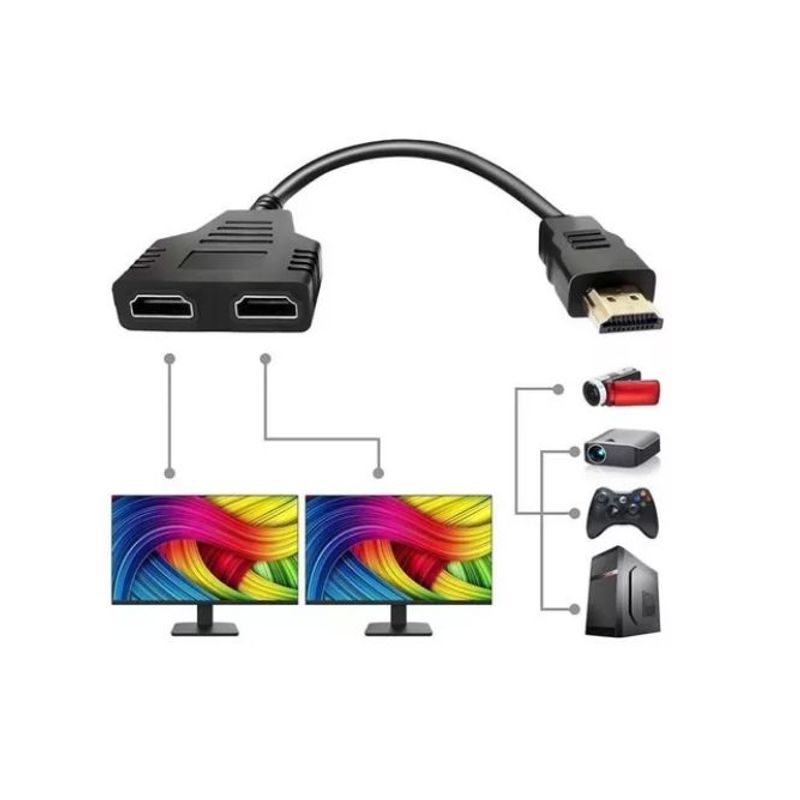 GENERICO - Cable Hdmi De 1 Entrada A 2 Salidas Pc Tv Monitor