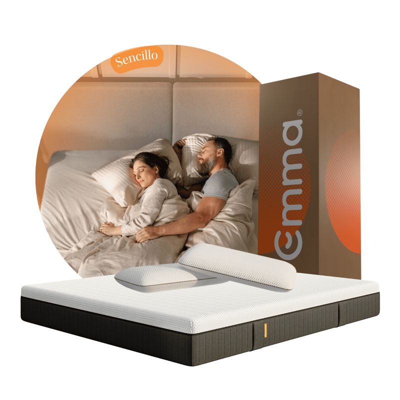 EMMA - Colchón Premium Sencillo + 2 Almohadas con Control de Temperatura.
