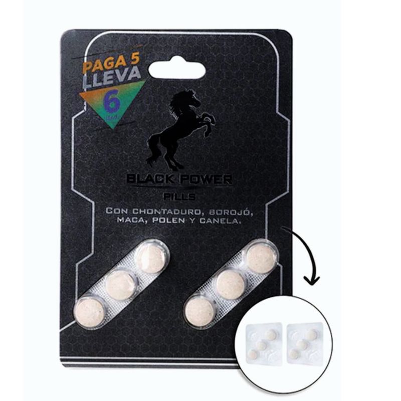 BLACK POWER - Vigorizante Natural Pills x5 + 1 Gratis Black Power