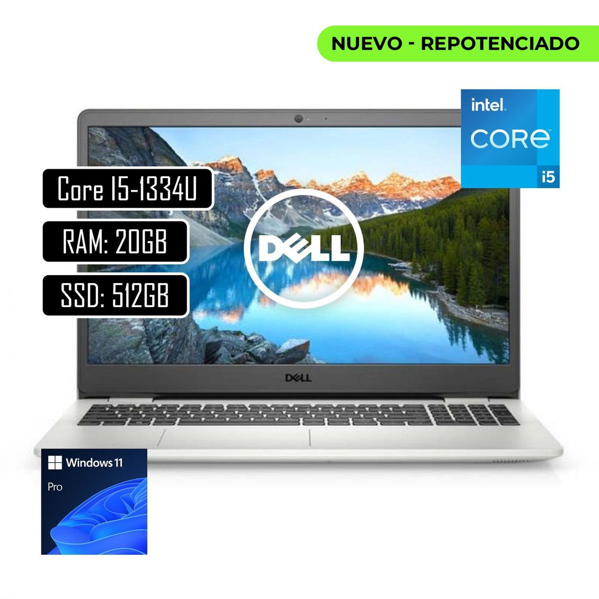 DELL - PORTATIL DELL INSPIRON Intel Core i5-1334U 15.6" FHD 20GB RAM 512GB SSD Win 11 Pro