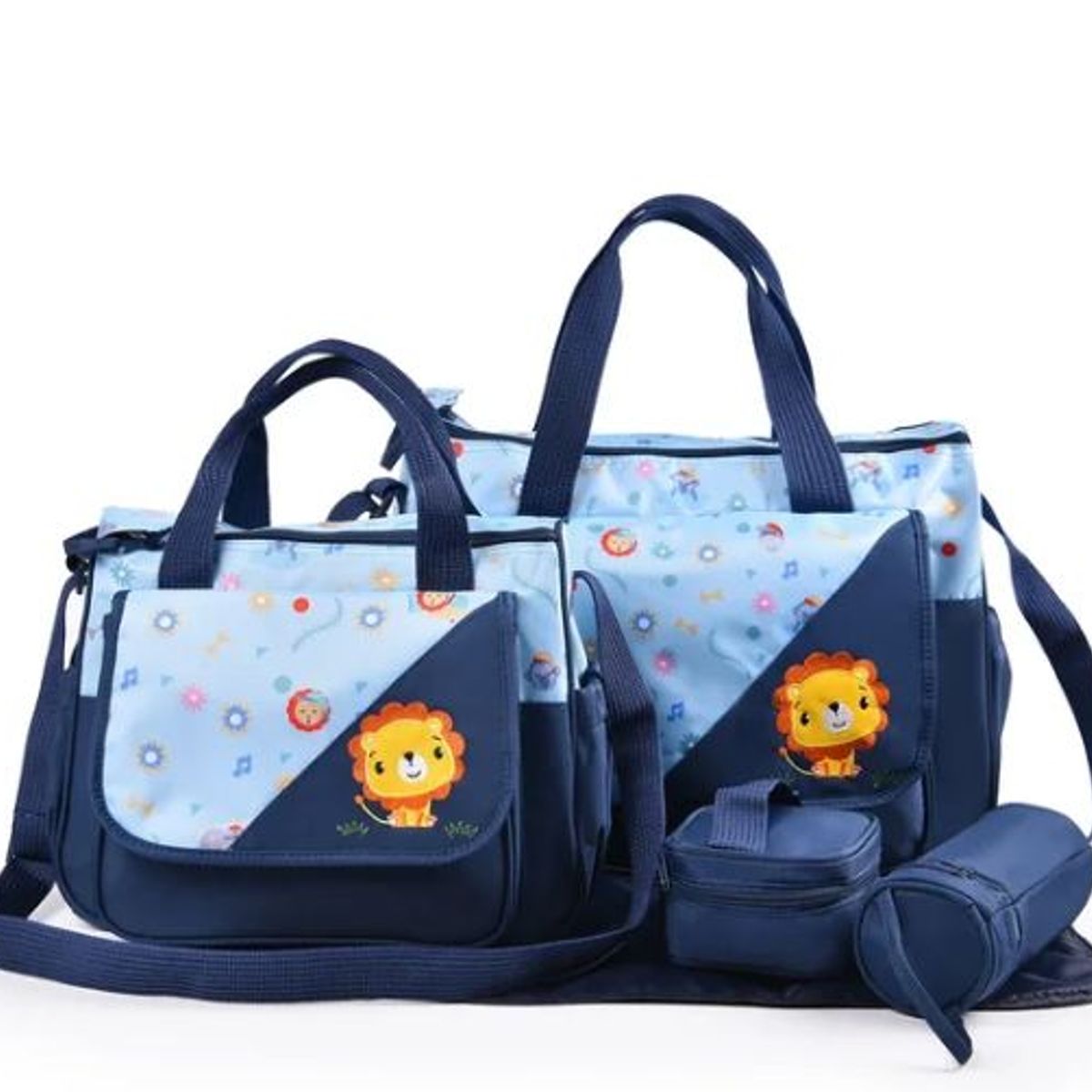 IKSA - Juego De Pañalera de León Con 5 Bolsos Multifuncionales