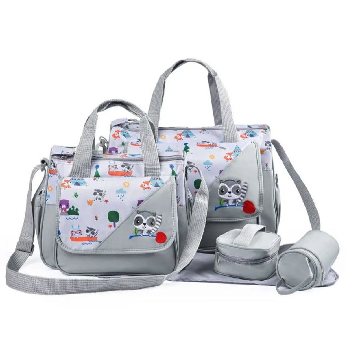 IKSA - Juego De Pañalera de Ardilla Con 5 Bolsos Multifuncionales