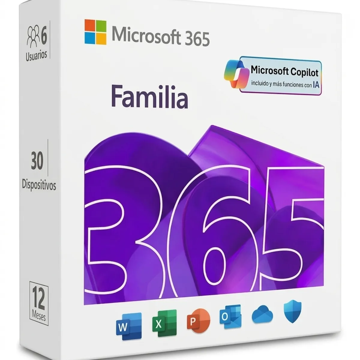 MICROSOFT - Office 365 Familia 12 Meses 6 Usuarios 30 Dispositivos
