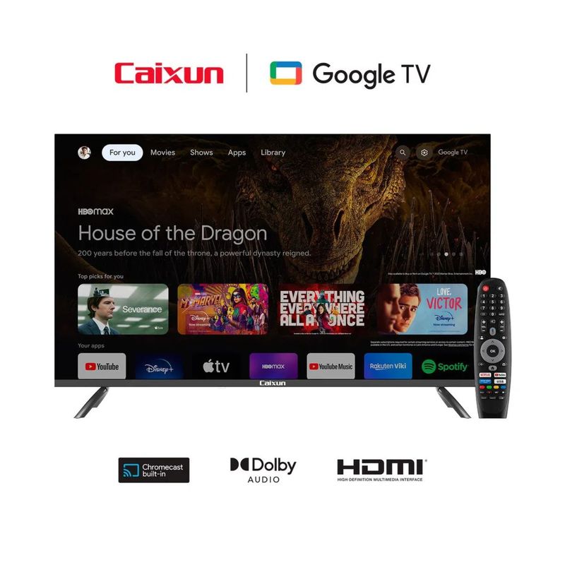 CAIXUN - Televisor Caixun 43" Uhd 4k Smart Led Google Tv - C43VAUG