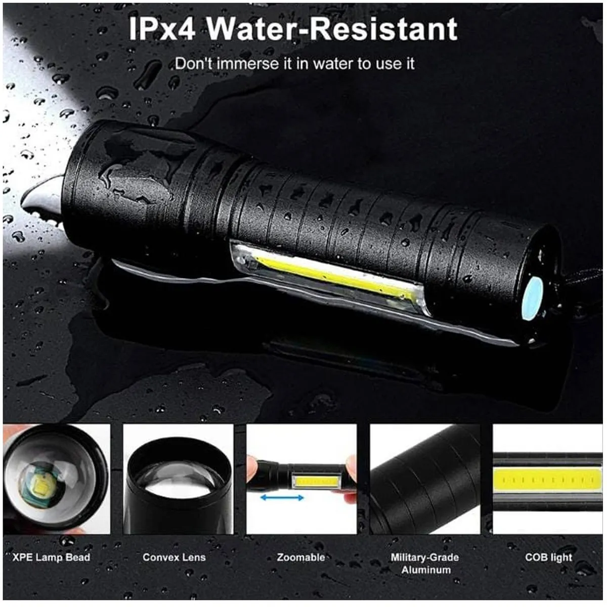 ONE PIXEL - Linterna Recargable Con Estuche Y Panel LED