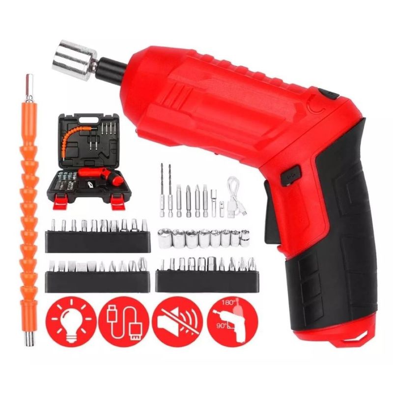 ZHOPI CO - Destornillador Electrico Usb Recargable Copas Y Extensor 45 Piezas