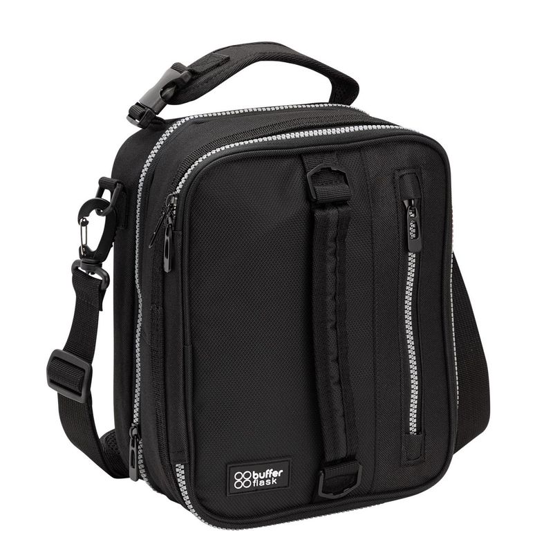 BUFFER FLASK - Lonchera Termica Impermeable Expandible Con Correa Buffer - Negro
