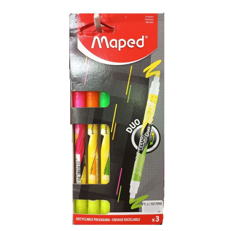 MAPED - Resaltador Fluo Peps Duo x3 Maped
