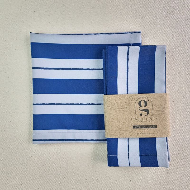 GARDENIA HOME DECOR - Servilleta poliéster Iris rayas 43x43cm / Pack x 4 - Gardenia