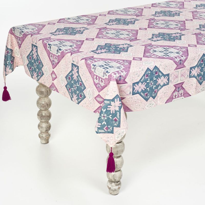 GARDENIA HOME DECOR - Mantel Boho Morado 8 puestos (1.50x2.60)