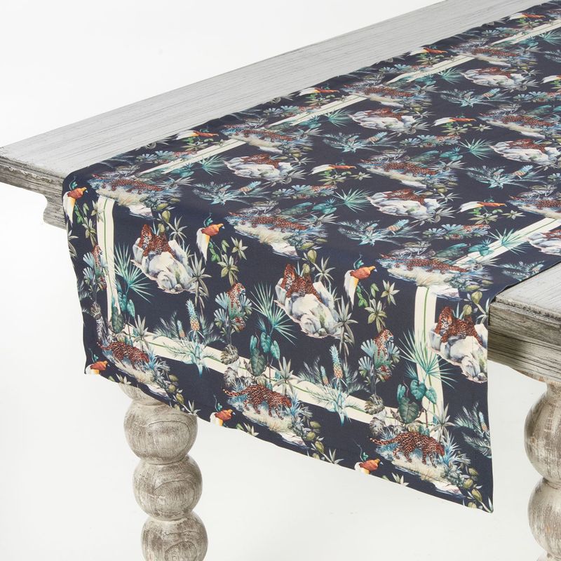 GARDENIA HOME DECOR - Camino de mesa África negro 6 puestos (.60x2.20)