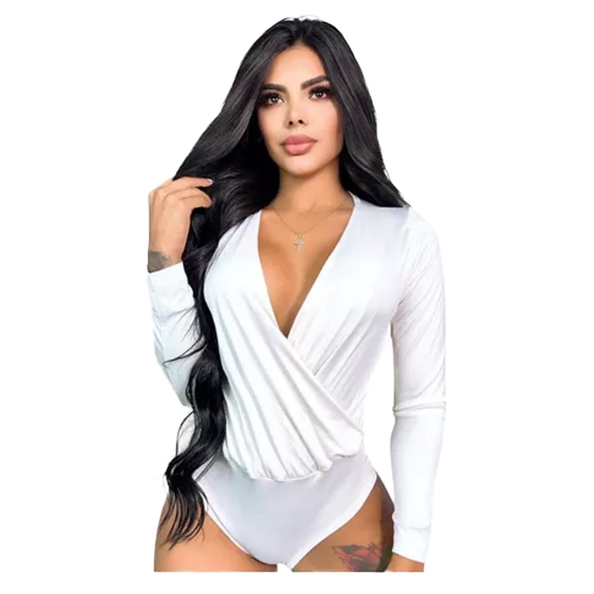 SYK - Body Para Mujer Color Blanco Cruzado