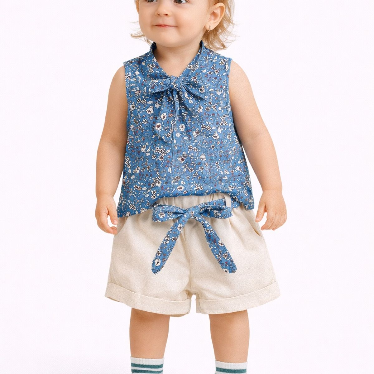 LUSOLSI - niñas chaleco sin mangas pantalones cortos ropa para niños pequeños