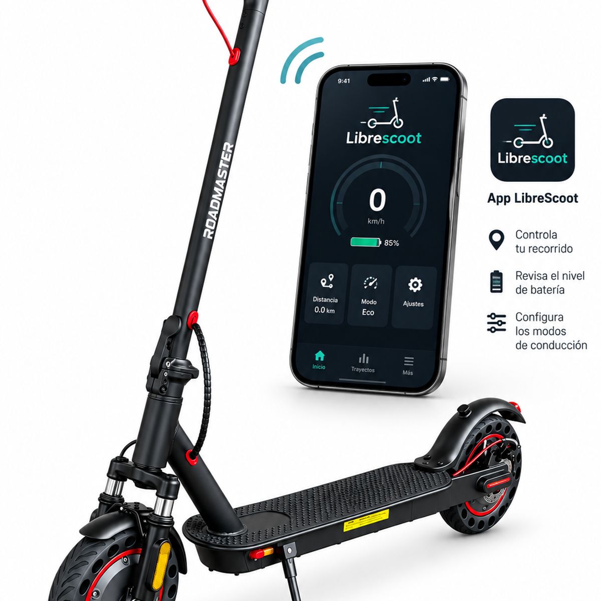 ROADMASTER - Patineta Scooter Electrica Marca: Roadmaster Modelo: M4 PRO 500Watts Vel 32 km/H Suspension F.Disco