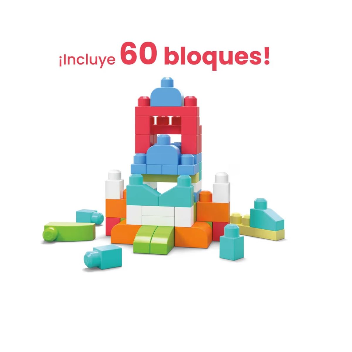 MEGA BLOKS - Mega Bloks Bolsa de Construccion Rosa 60 Piezas