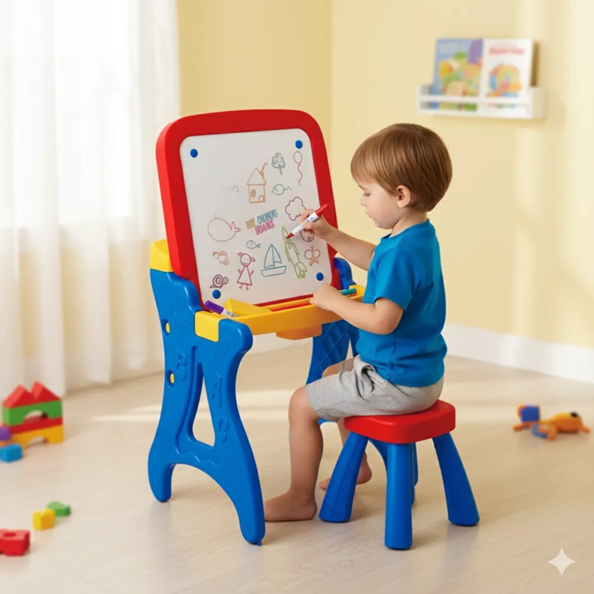 GENERICO - Escritorio Tablero 2 En 1 Pizarra Con Silla Infantil Niño Armaty