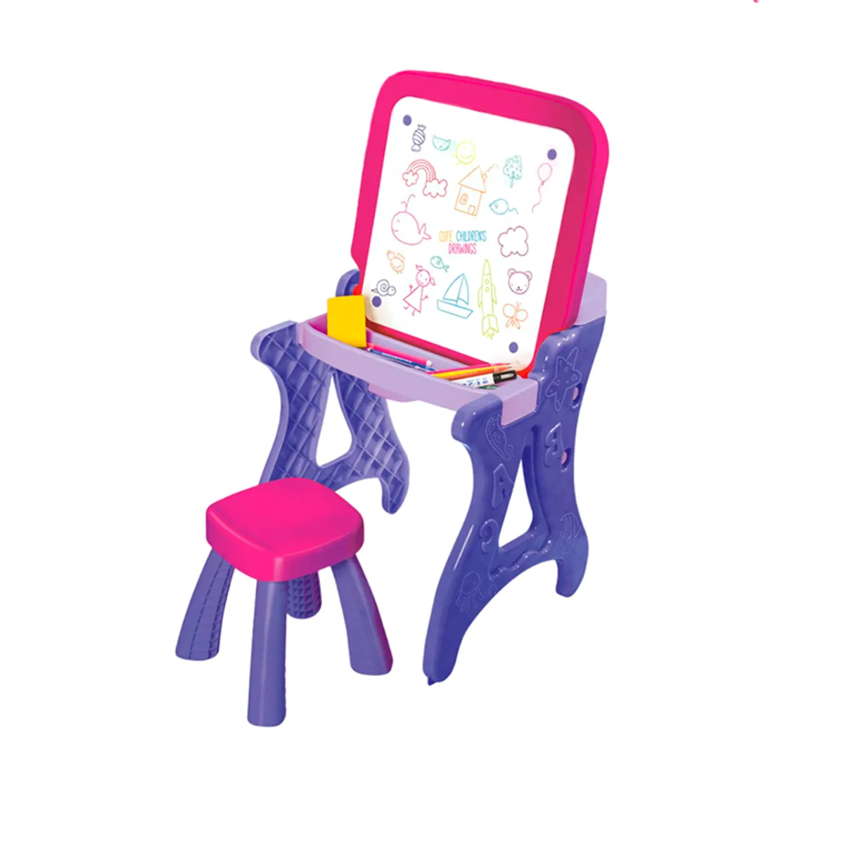 GENERICO - Escritorio Tablero 2 En 1 Pizarra Con Silla Infantil Niña Armaty