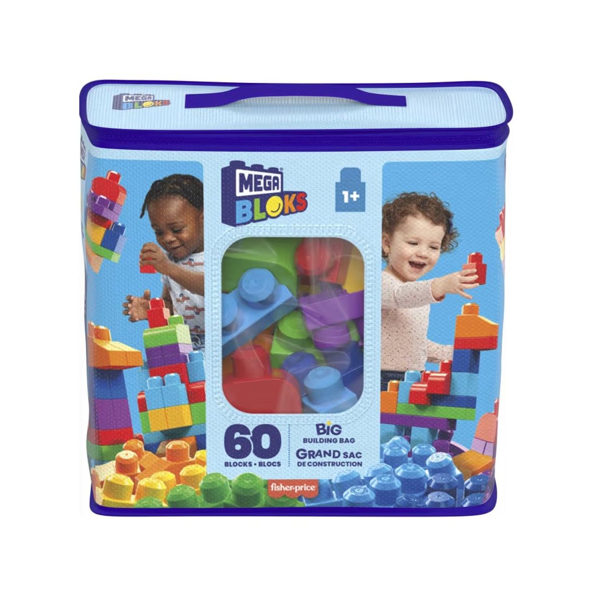 MEGA BLOKS - Mega Bloks Bolsa de Construccion 60 Piezas