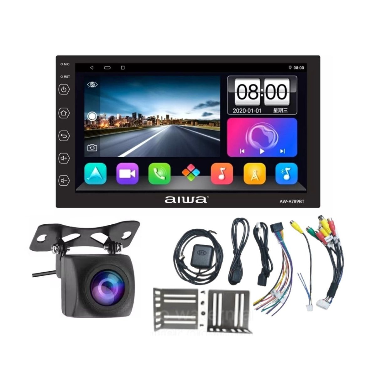 AIWA - Radio Carro AIWA 4Gb + 64Gb  Android 12 Pantalla 7' Tactil AW-A789BT