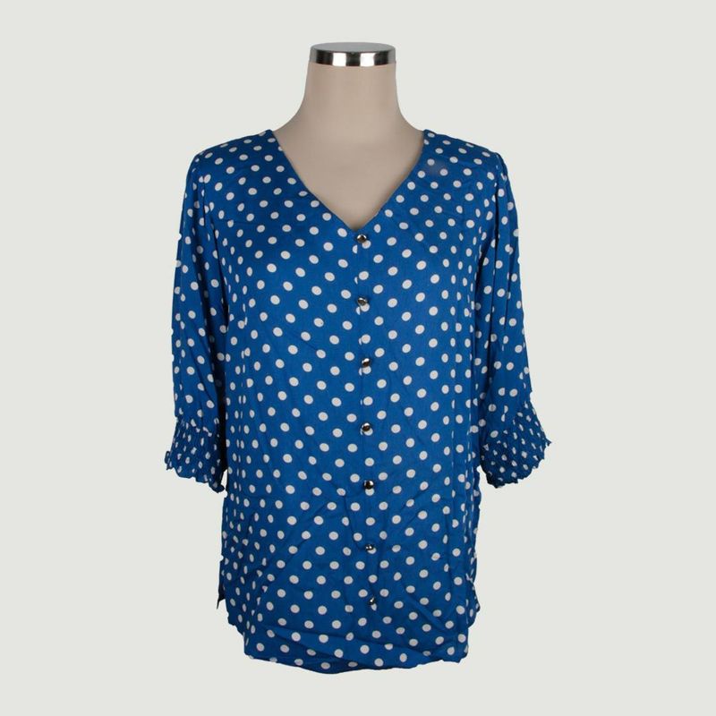 L Y H - Blusa Para Mujer Manga 3/4 Azul Marca L&H