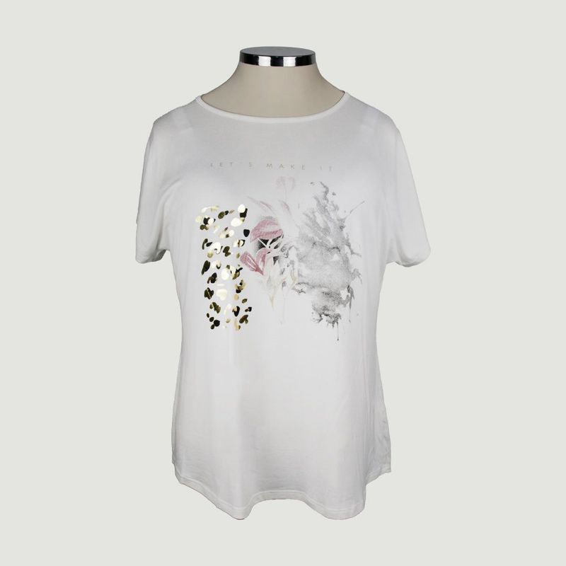 L Y H - Camiseta Para Mujer Manga Corta Hueso Marca L&H
