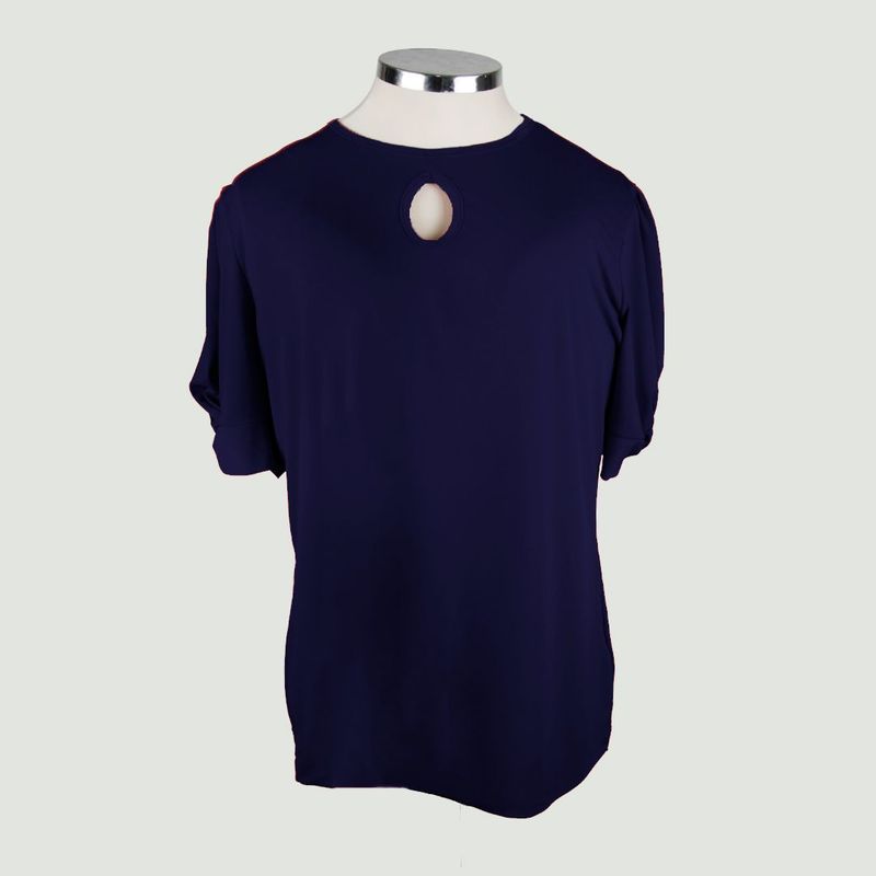 L Y H - Camiseta Para Mujer Manga Corta Azul Marca L&H
