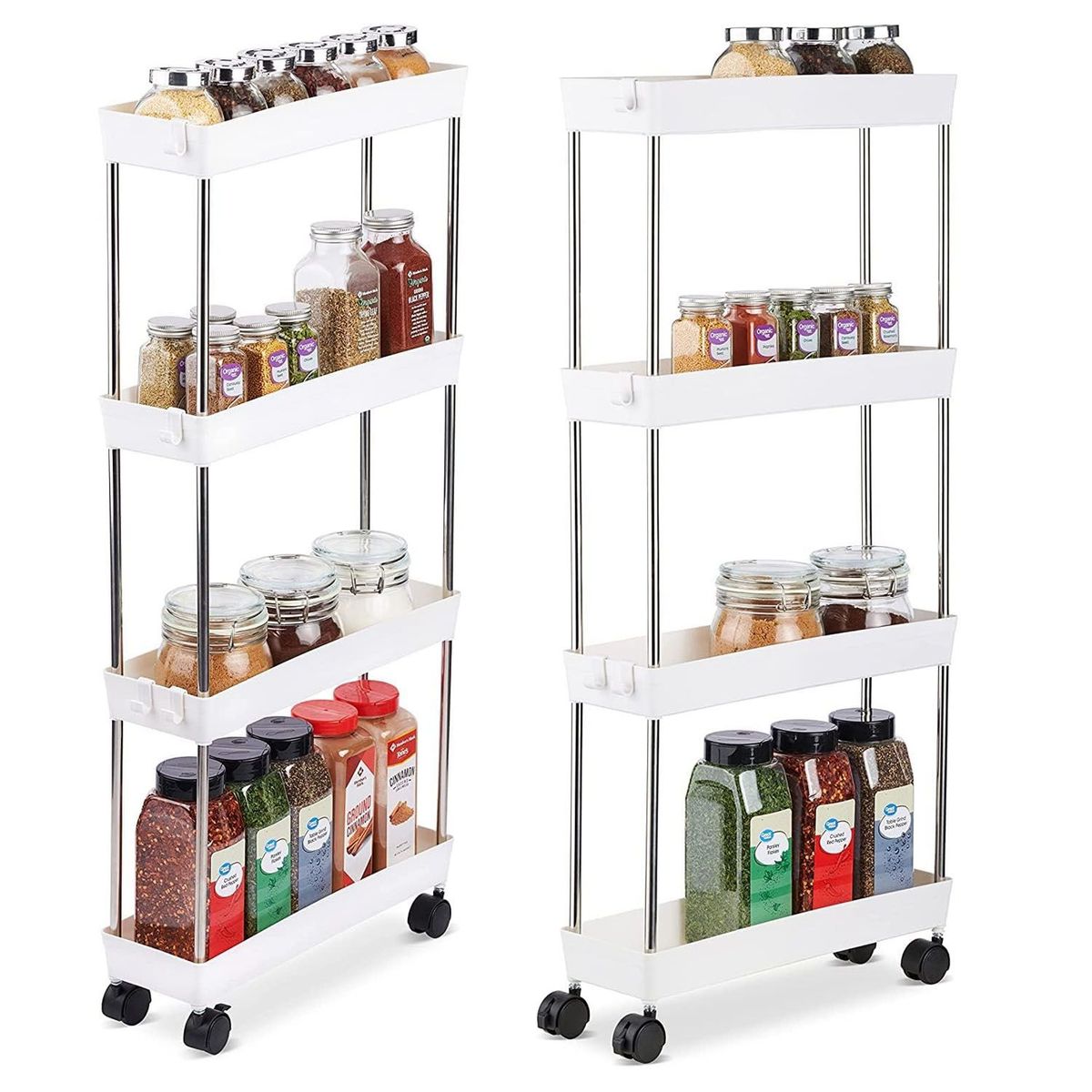 ONE PIXEL - Carrito Organizador 4 Niveles Con Ruedas De Baño Y Cocina