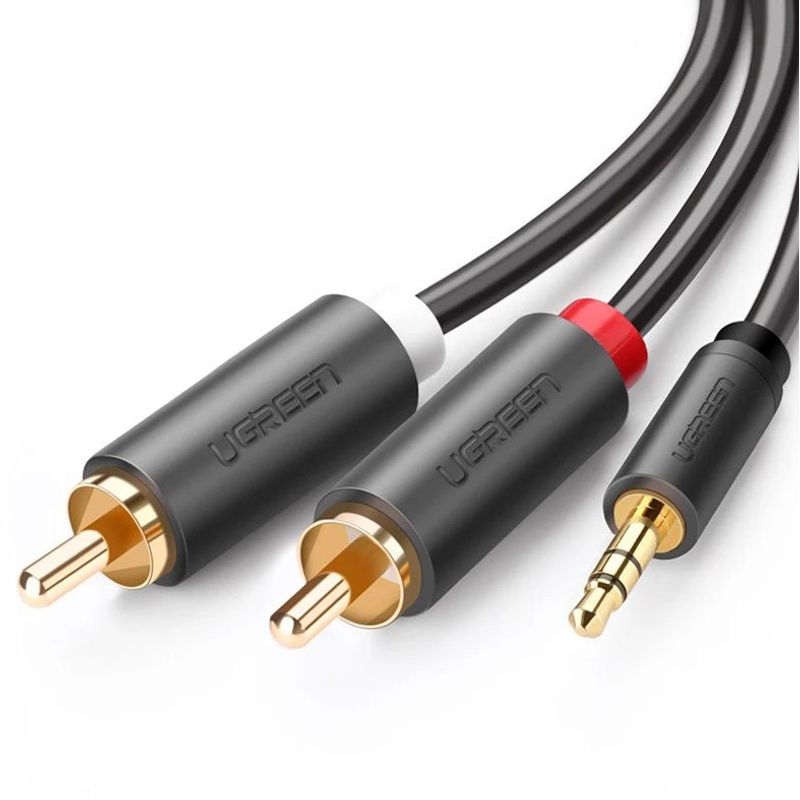 UGREEN - Cable Auxiliar Audio Jack 3.5 mm a 2RCA Conectores Macho 1m