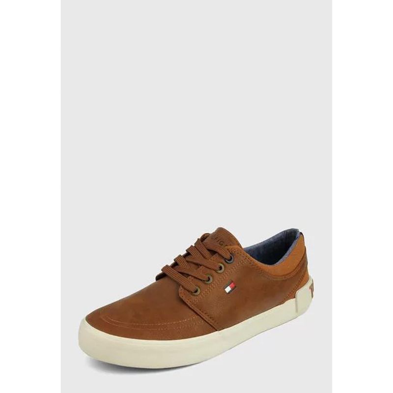 TOMMY HILFIGER - Tenis Con Logo En La Suela Hombre Café Tommy Hilfiger