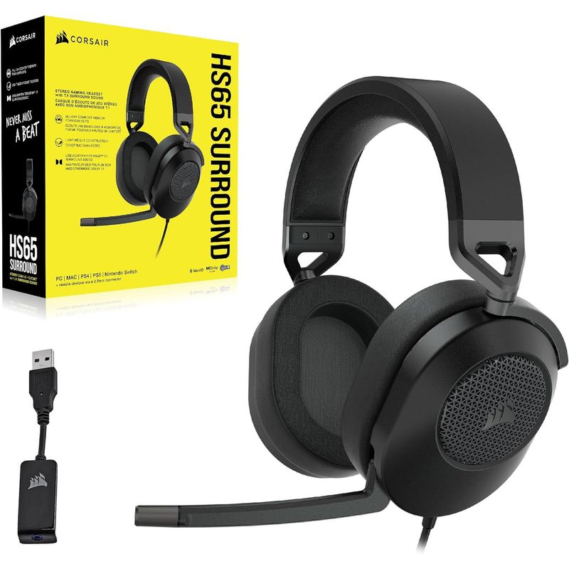 CORSAIR - Auriculares Corsair Hs65 Surround Negro