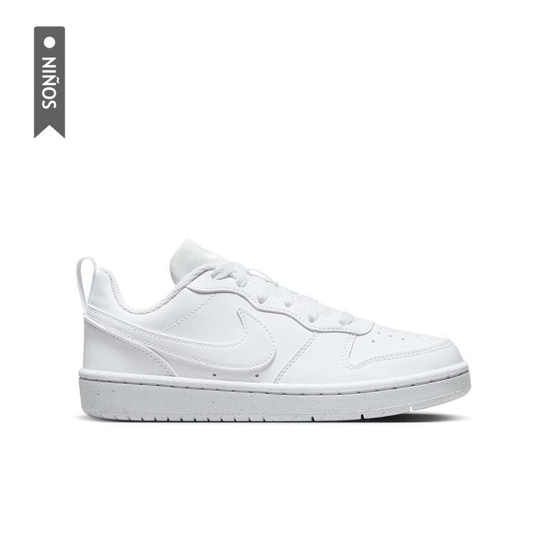 NIKE - Tenis Nike Court Borough Low Recraft Niños-Blanco