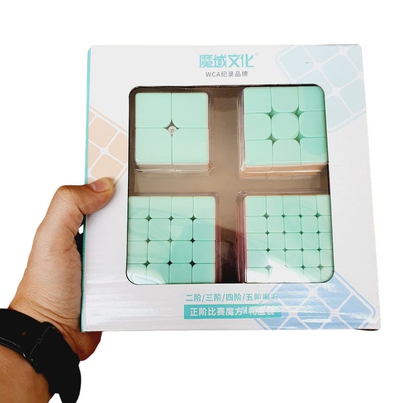 MOYU - Pack Cubos Rubik 2x2 3x3 4x4 5x5 Macaron Pasteles Moyu