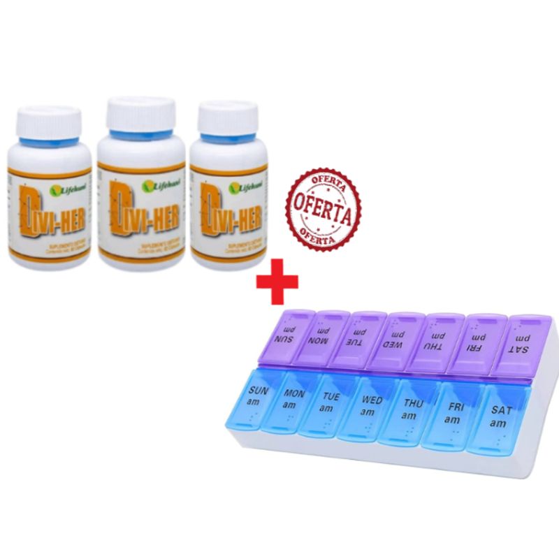 LIFEHUNI - Divi-Her Lifehuni Suplementos Dietarios x3  Pastillero semanal