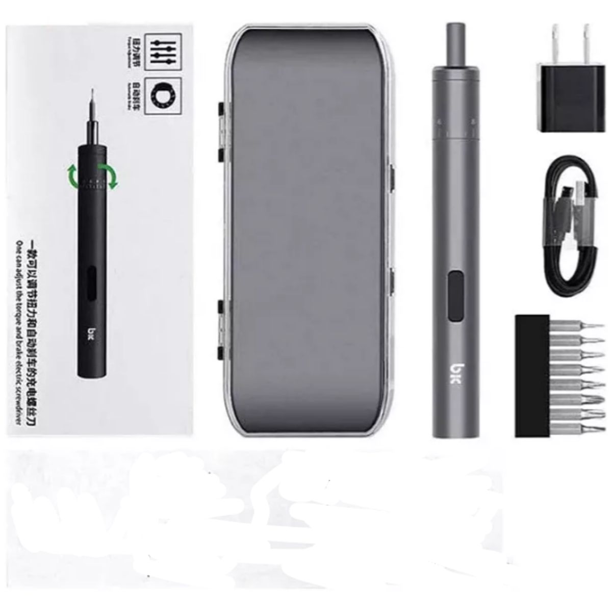 AMERICAN GENERICS - Mini Destornillador Bic Eléctrico 27 Piezas Portátil Recargable
