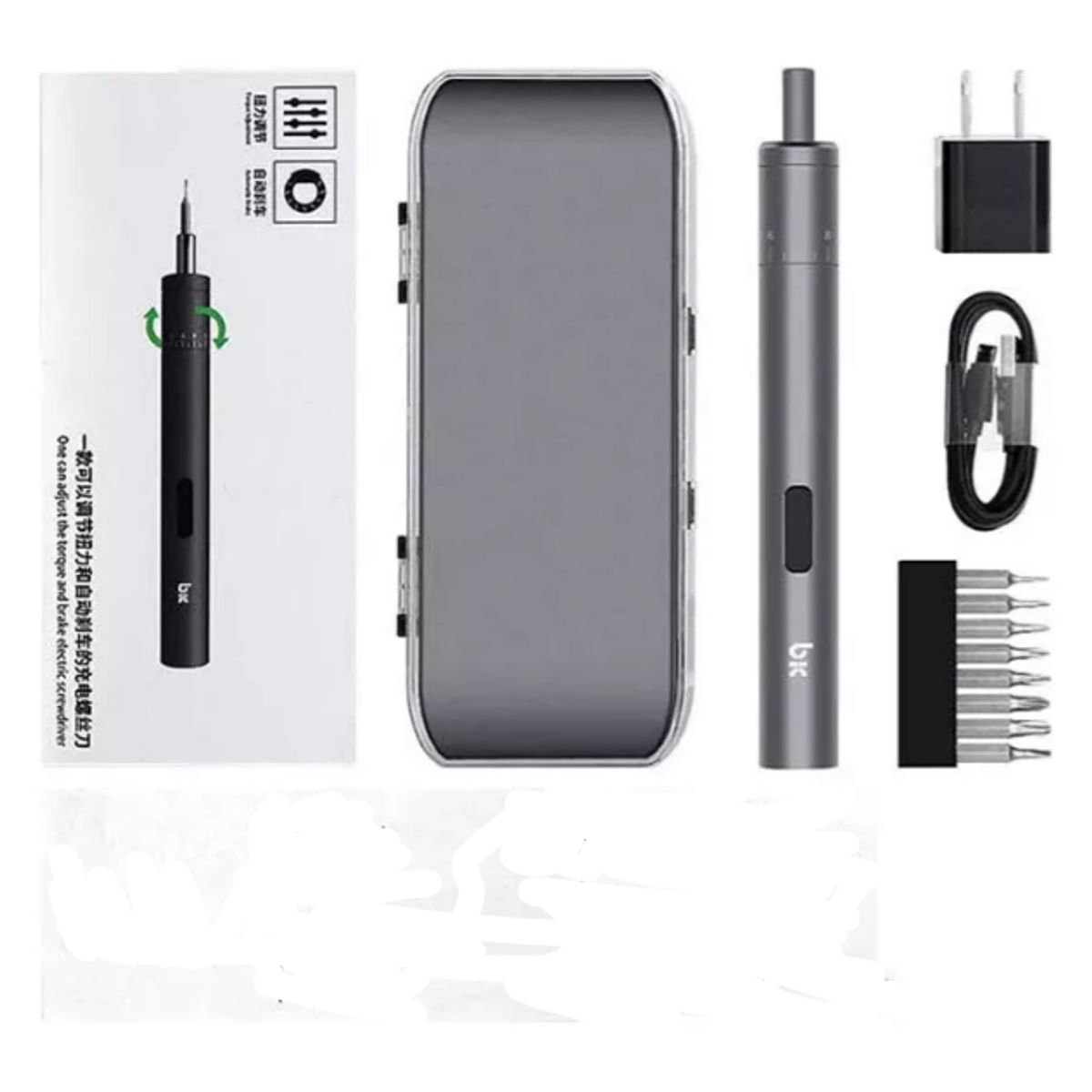 AMERICAN GENERICS - Mini Destornillador Bic Eléctrico 27 Piezas Portátil Recargable