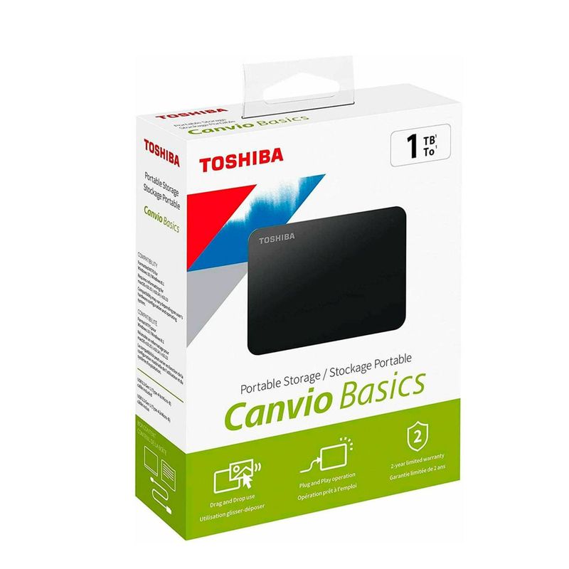 TOSHIBA - Disco duro Externo TOSHIBA 1TB Canvio basics 3.0