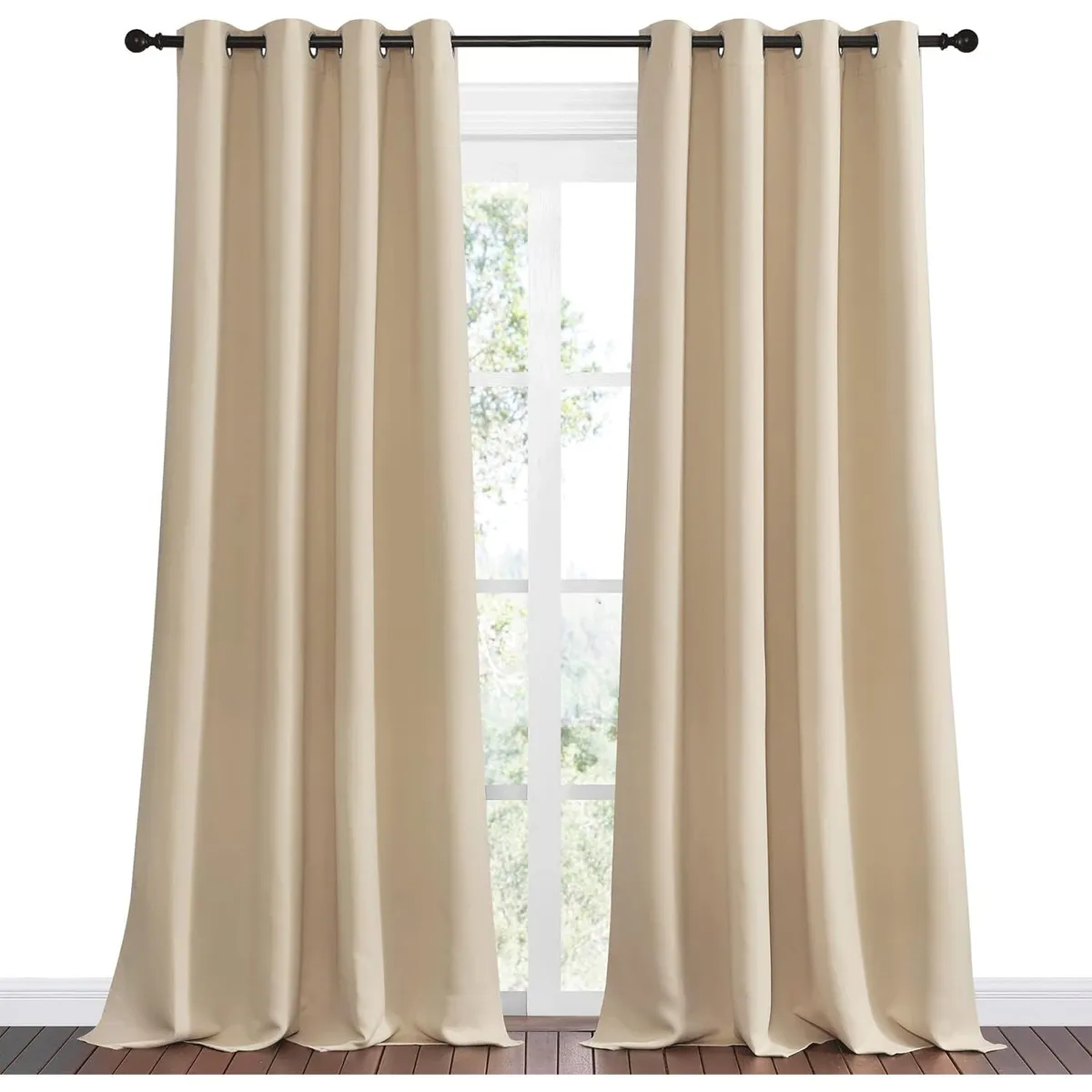 ONE PIXEL - Cortina Blackout 100% Anti Luz, 1 Paño 140x220 Textura Lino - Cafe