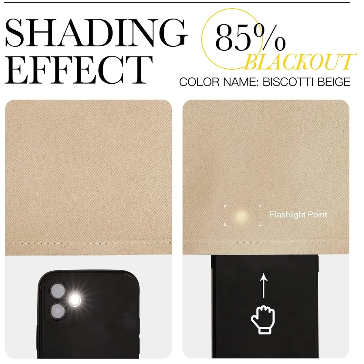 ONE PIXEL - Cortina Blackout 100% Anti Luz, 1 Paño 140x220 Textura Lino - Cafe