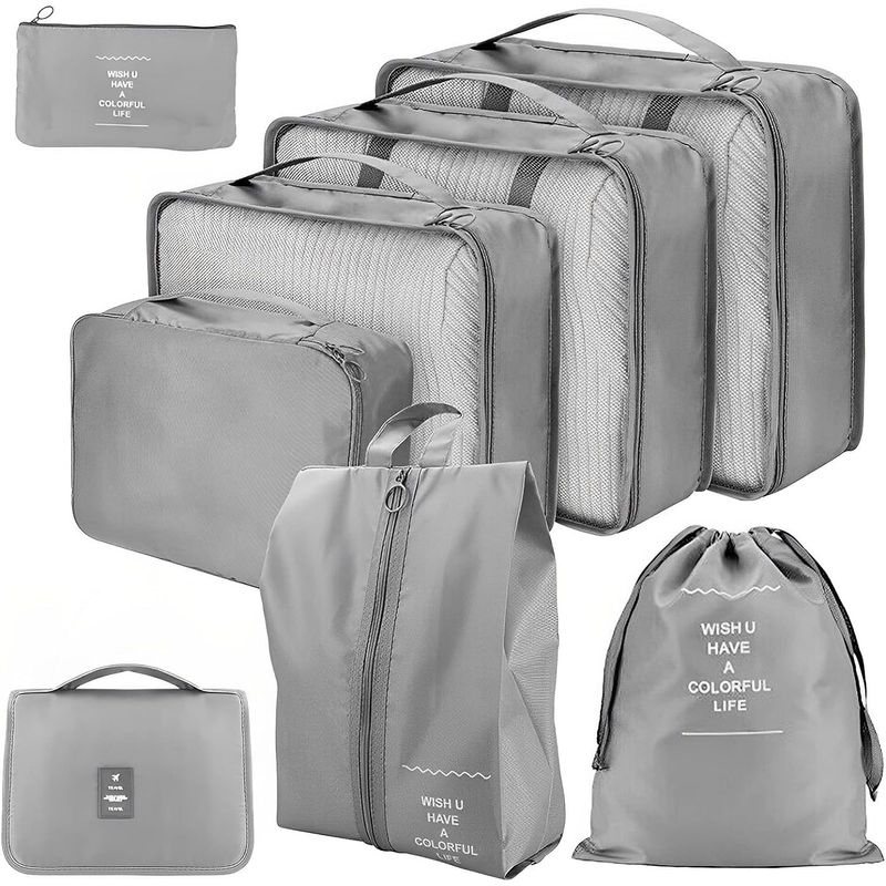 ONE PIXEL - Organizador De Equipaje Para Maleta Kit X8 Gris ONE PIXEL