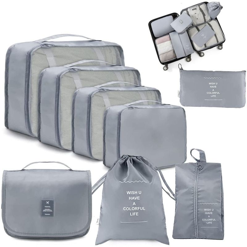 ONE PIXEL - Organizador De Equipaje Para Maleta Kit X8 Gris ONE PIXEL