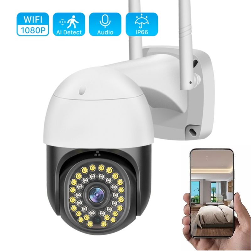 GENERICO - Cámara Seguridad Exterior Domo Ptz Wifi 1080p Infrarroja Q80