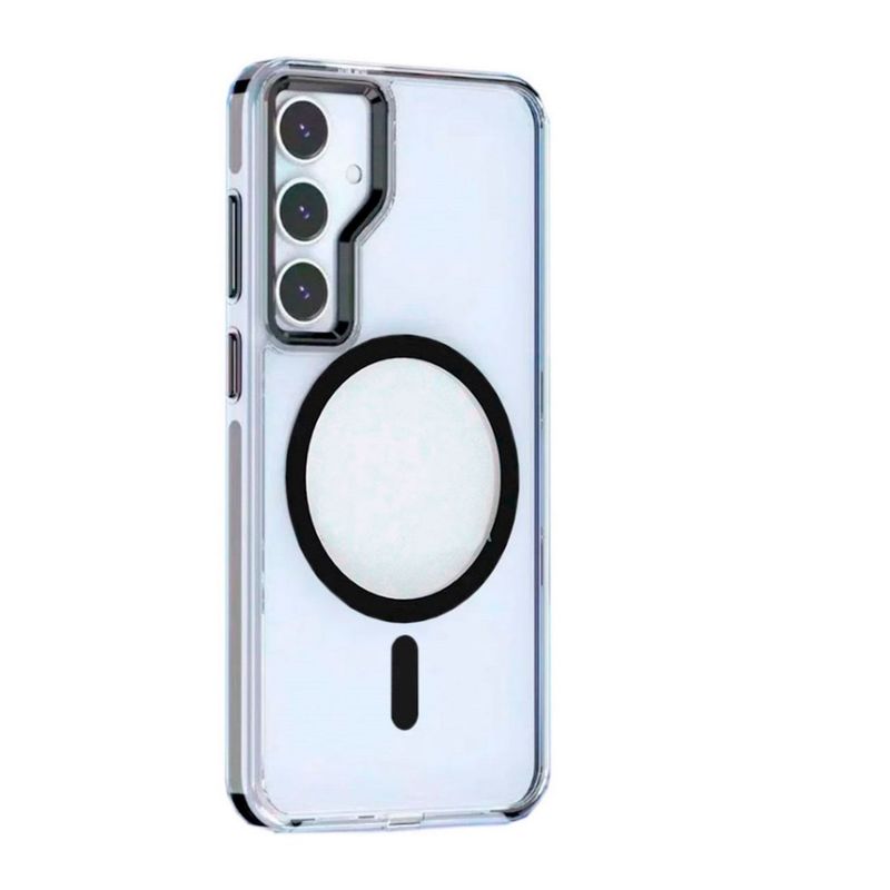 GENERICO - Funda transparente Magsafe colortech Compatible Con Samsung S24 Negro